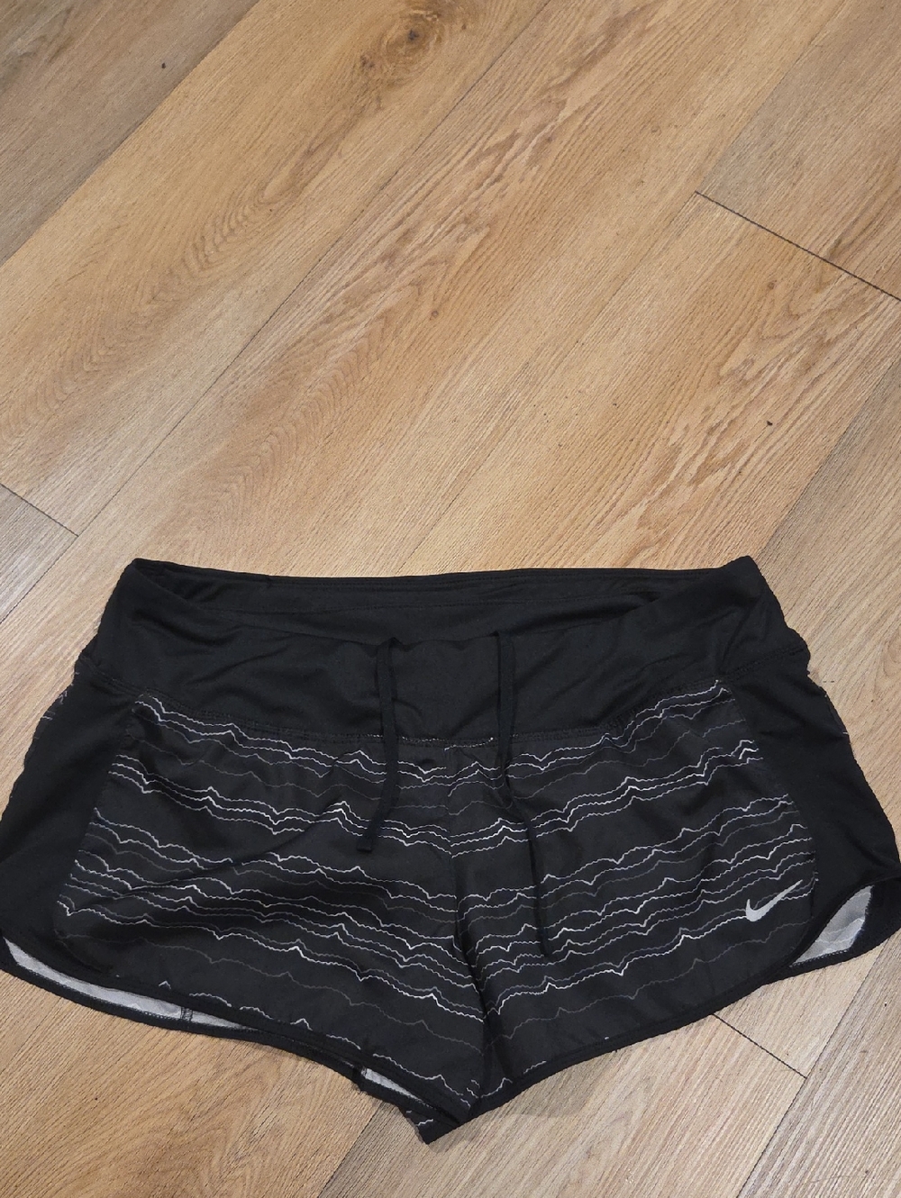 Nike Women's Black Athletic Shorts with White Stitching
